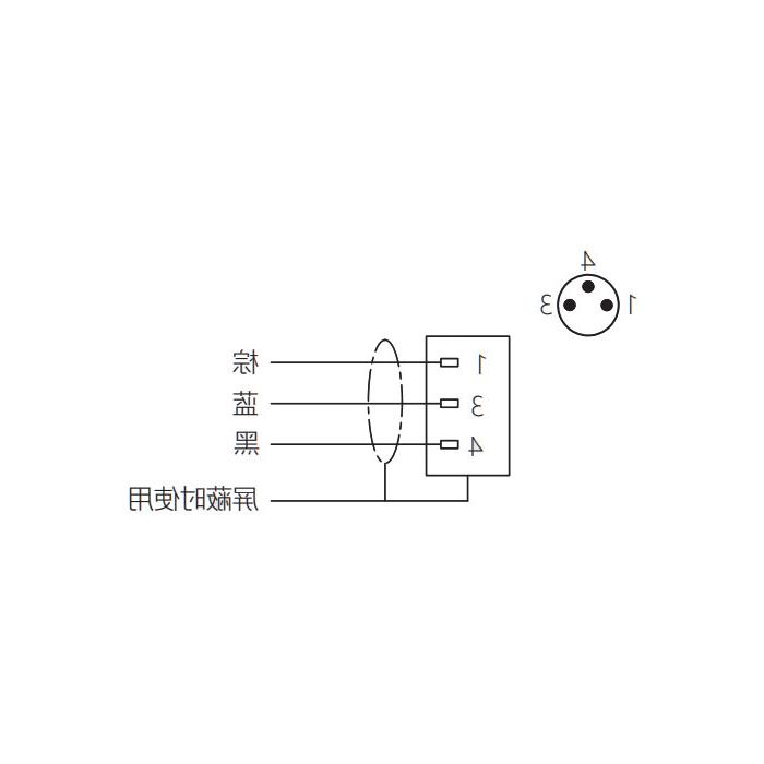 M8 3Pin、公头直型、法兰插座、板前安装、63SA21-XXX